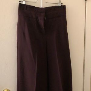 Women’s burgundy paper bag waist / wide leg pants
